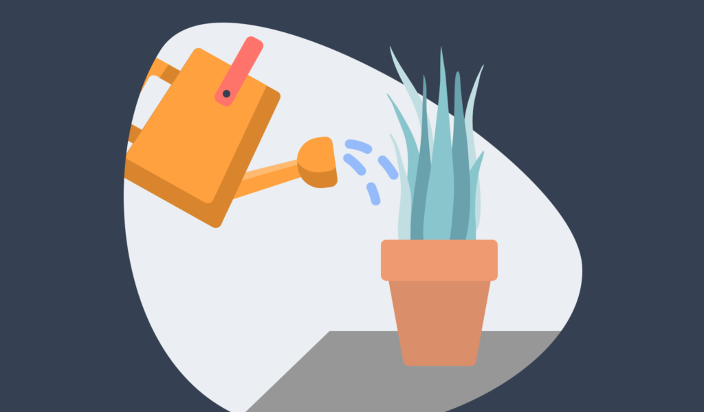 Best growth advice for mortgage brokers: Vector of a plant being watered.